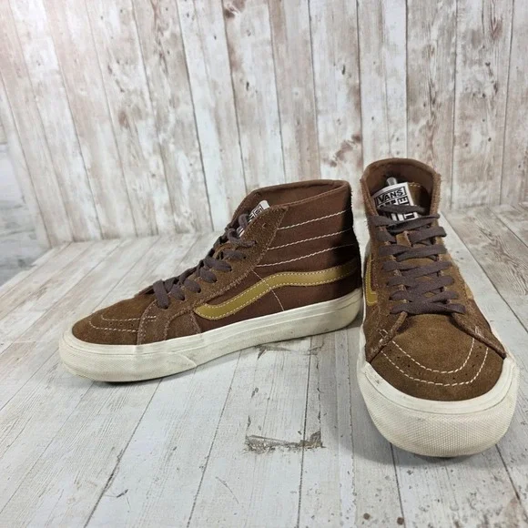 Vans Sk8-Hi VR3 Brown Suede Daisy Floral High Top Sneakers Womens 8.5 Mens 7 - Picture 5 of 8